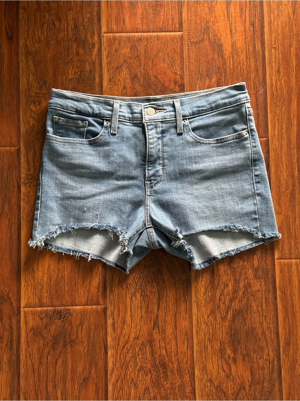 Levi's Denim Cutoff Shorts in Light Blue
